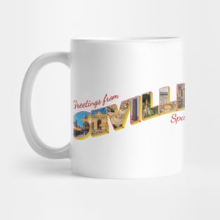 Greetings from Seville in Spain Vintage style retro souvenir Mug